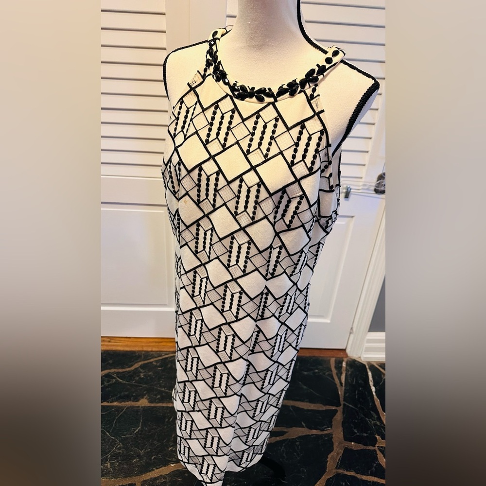 Nine West Monochrome Patterned Pencil Dress